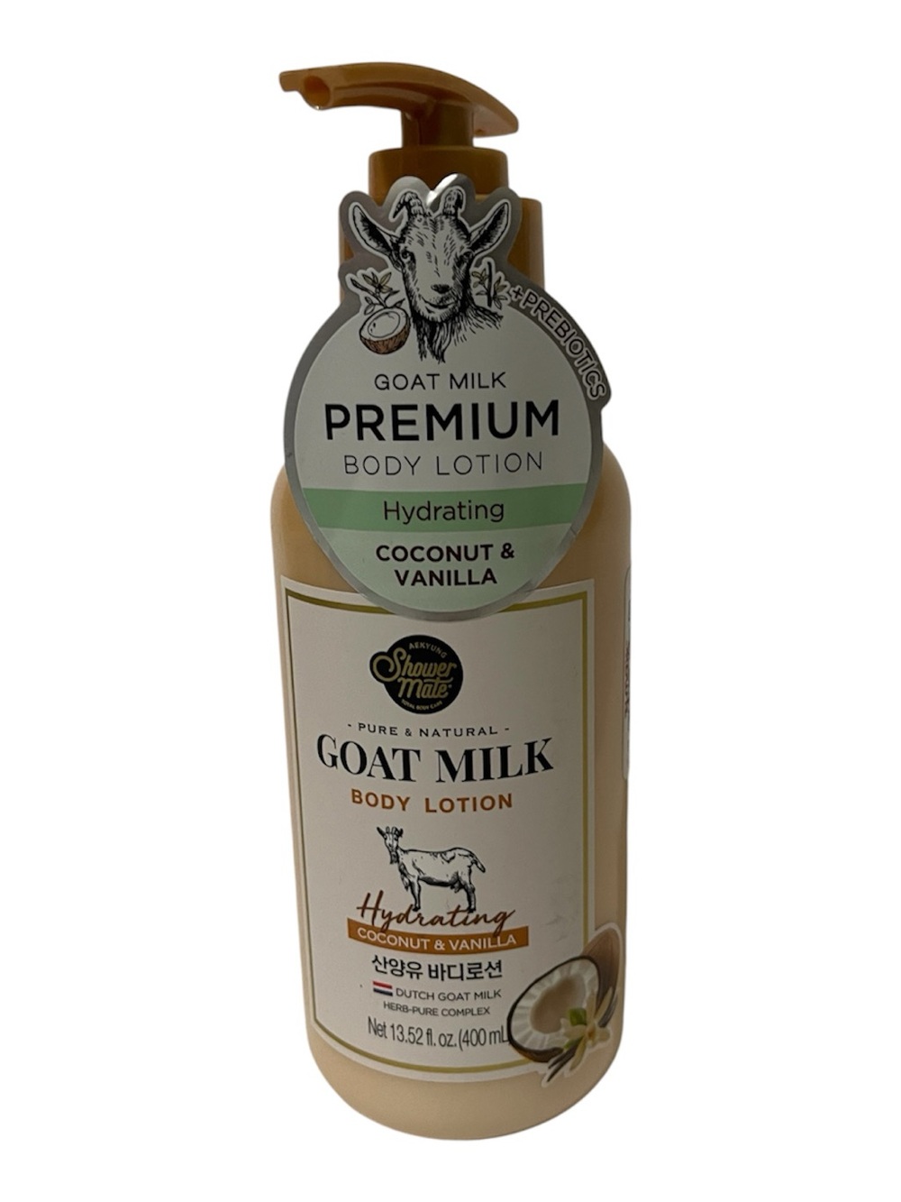 Shower Mate Coconut & Vanilla Goat Milk Body Lotion 13.52 oz - NWT **